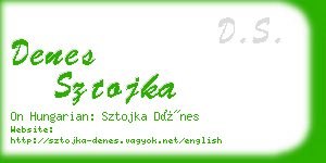 denes sztojka business card